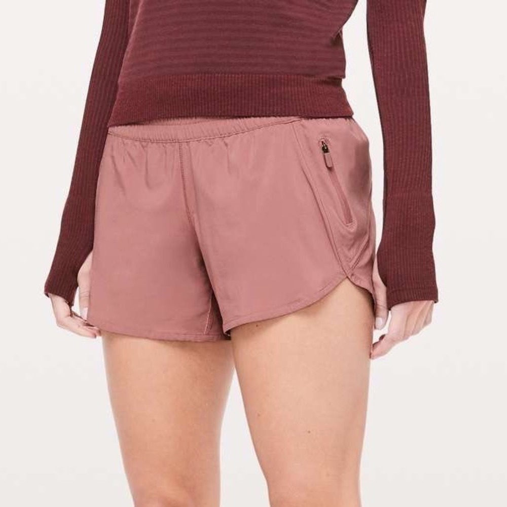 Lululemon Tracker Short 4" Low Rise Mauve Pink Running Active Workout Size 12